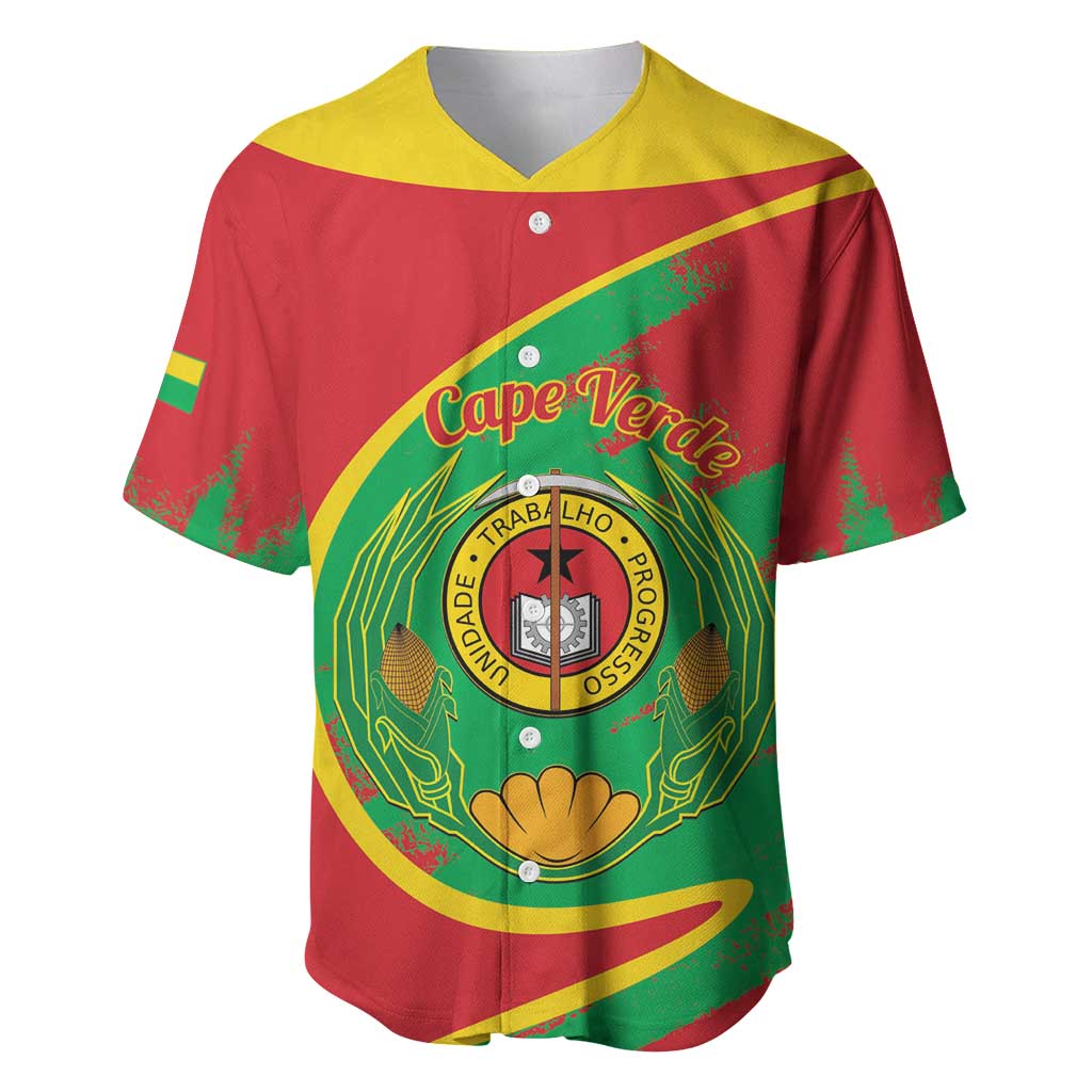 Cape Verde 1975-1992 Baseball Jersey Coat Of Arms Grunge Style