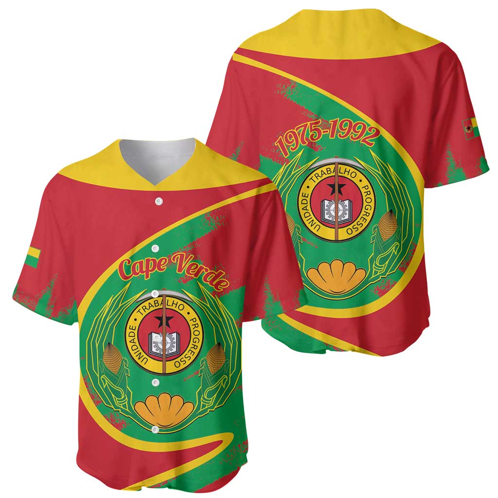 Cape Verde 1975-1992 Baseball Jersey Coat Of Arms Grunge Style
