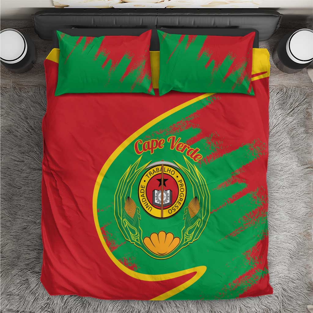 Cape Verde 1975-1992 Bedding Set Coat Of Arms Grunge Style