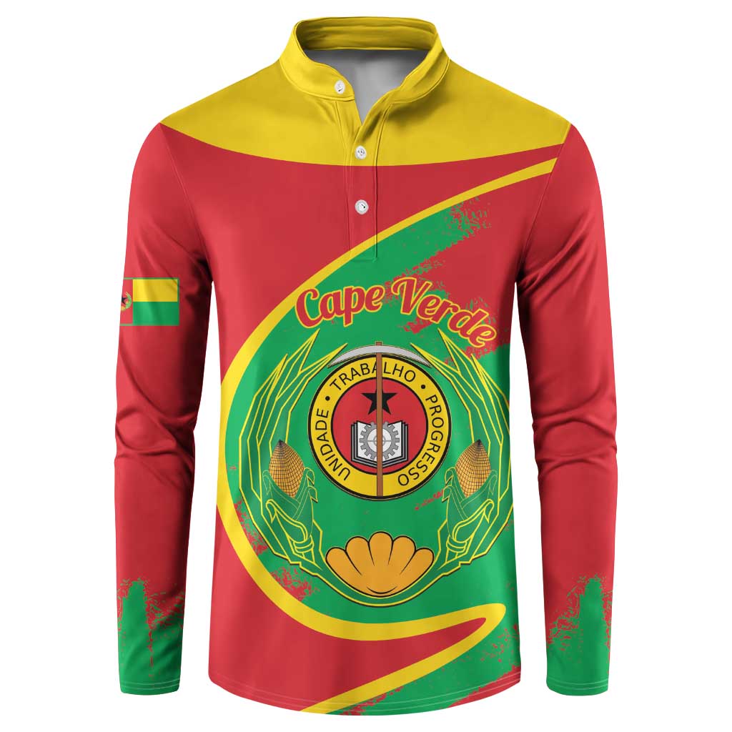 Cape Verde 1975-1992 Button Sweatshirt Coat Of Arms Grunge Style