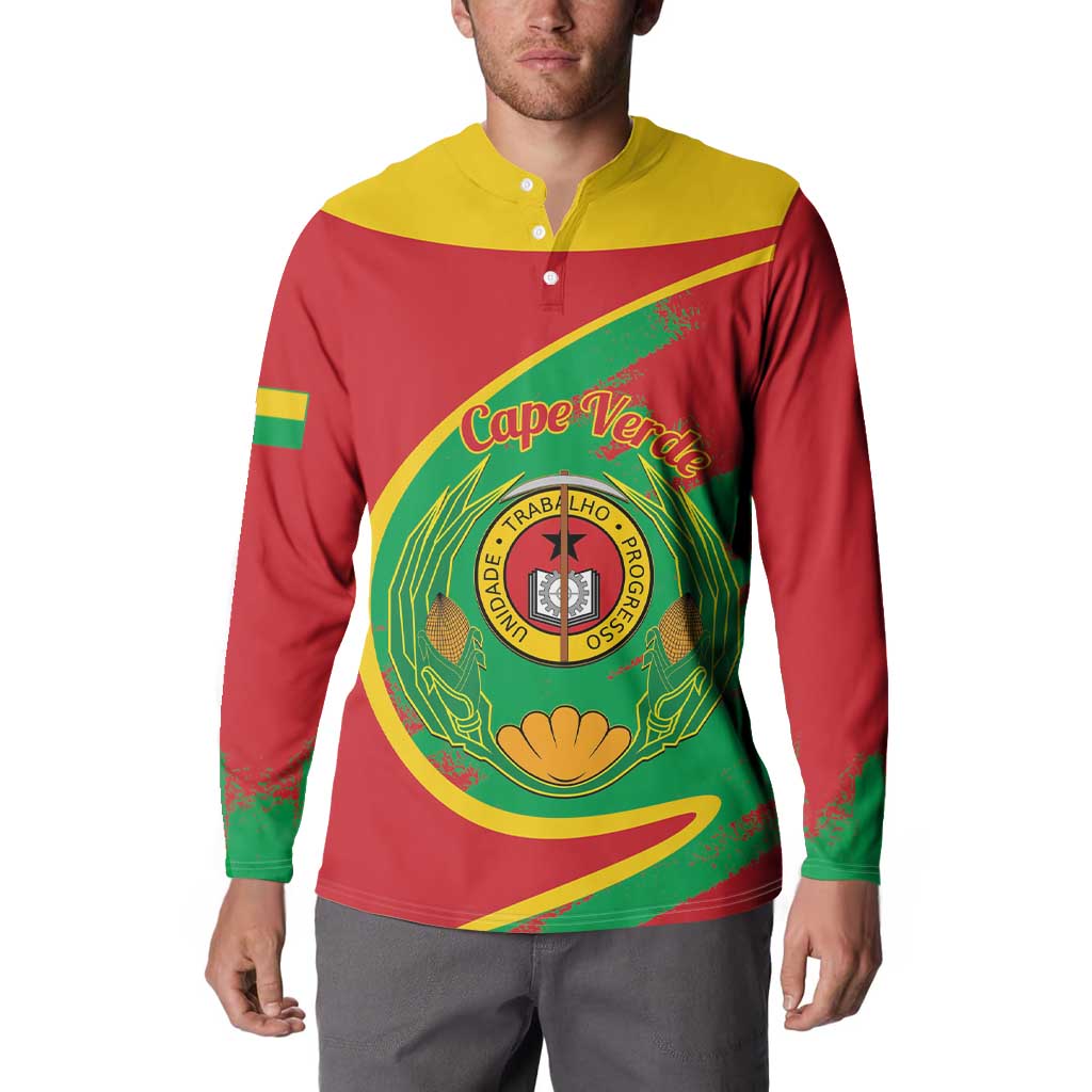 Cape Verde 1975-1992 Button Sweatshirt Coat Of Arms Grunge Style