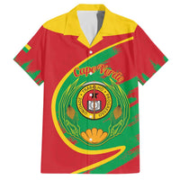 Cape Verde 1975-1992 Family Matching Off The Shoulder Long Sleeve Dress and Hawaiian Shirt Coat Of Arms Grunge Style