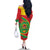 Cape Verde 1975-1992 Family Matching Off The Shoulder Long Sleeve Dress and Hawaiian Shirt Coat Of Arms Grunge Style