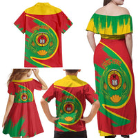 Cape Verde 1975-1992 Family Matching Off Shoulder Maxi Dress and Hawaiian Shirt Coat Of Arms Grunge Style
