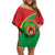 Cape Verde 1975-1992 Family Matching Off Shoulder Short Dress and Hawaiian Shirt Coat Of Arms Grunge Style