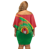 Cape Verde 1975-1992 Family Matching Off Shoulder Short Dress and Hawaiian Shirt Coat Of Arms Grunge Style