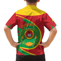 Cape Verde 1975-1992 Family Matching Puletasi and Hawaiian Shirt Coat Of Arms Grunge Style