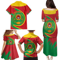 Cape Verde 1975-1992 Family Matching Puletasi and Hawaiian Shirt Coat Of Arms Grunge Style