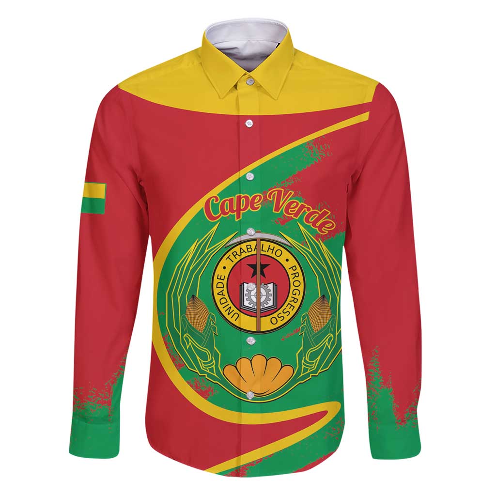 Cape Verde 1975-1992 Family Matching Puletasi and Hawaiian Shirt Coat Of Arms Grunge Style