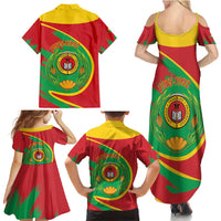 Cape Verde 1975-1992 Family Matching Summer Maxi Dress and Hawaiian Shirt Coat Of Arms Grunge Style