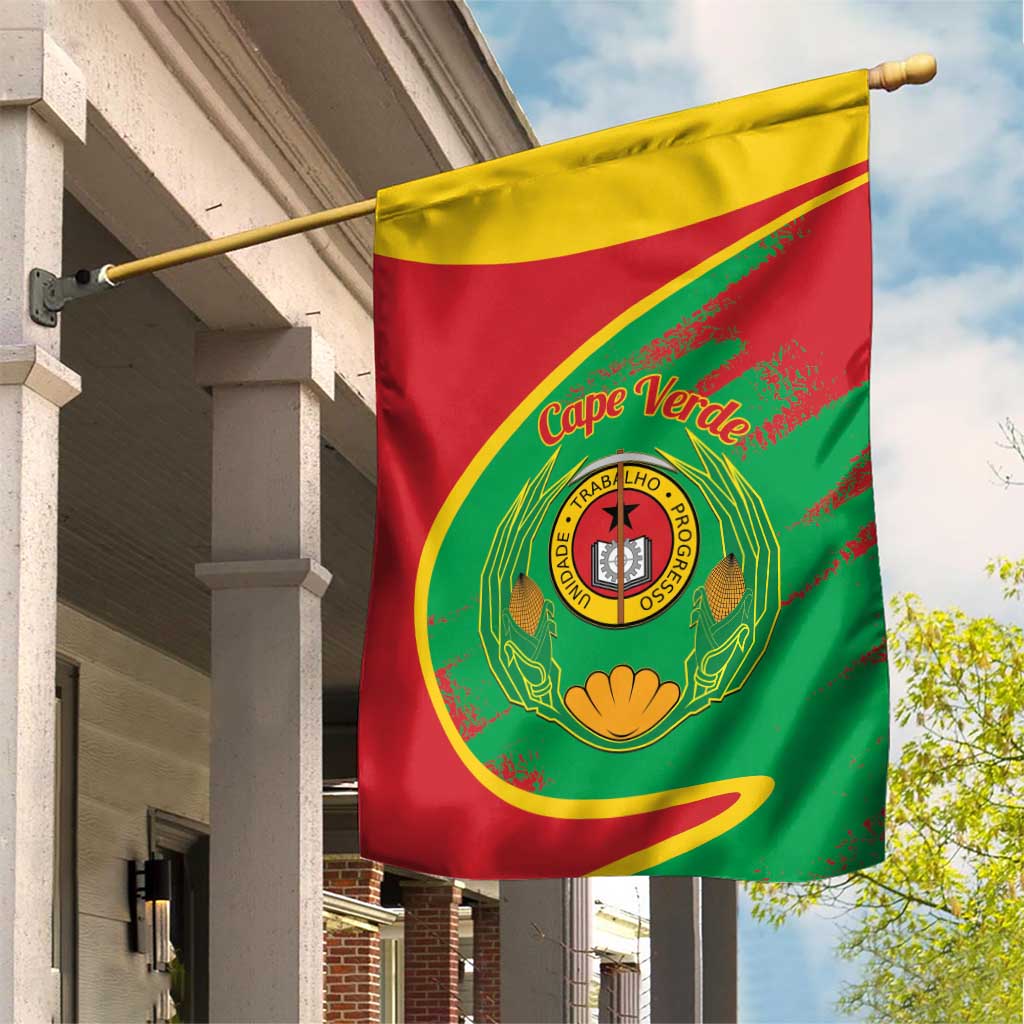 Cape Verde 1975-1992 Garden Flag Coat Of Arms Grunge Style