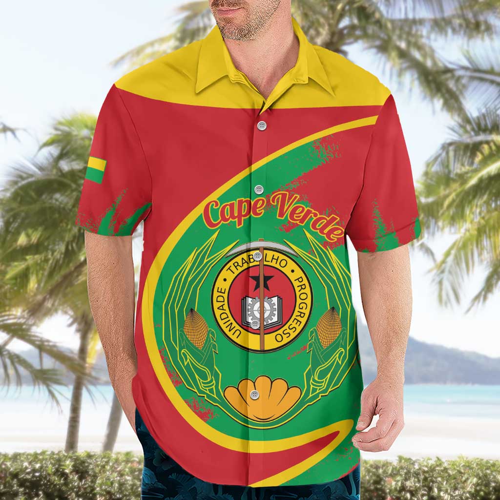 Cape Verde 1975-1992 Hawaiian Shirt Coat Of Arms Grunge Style