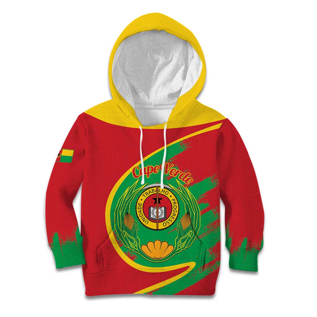 Cape Verde 1975-1992 Kid Hoodie Coat Of Arms Grunge Style