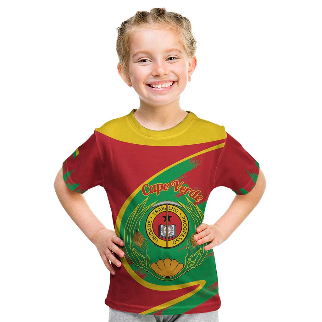 Cape Verde 1975-1992 Kid T Shirt Coat Of Arms Grunge Style