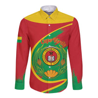 Cape Verde 1975-1992 Long Sleeve Button Shirt Coat Of Arms Grunge Style