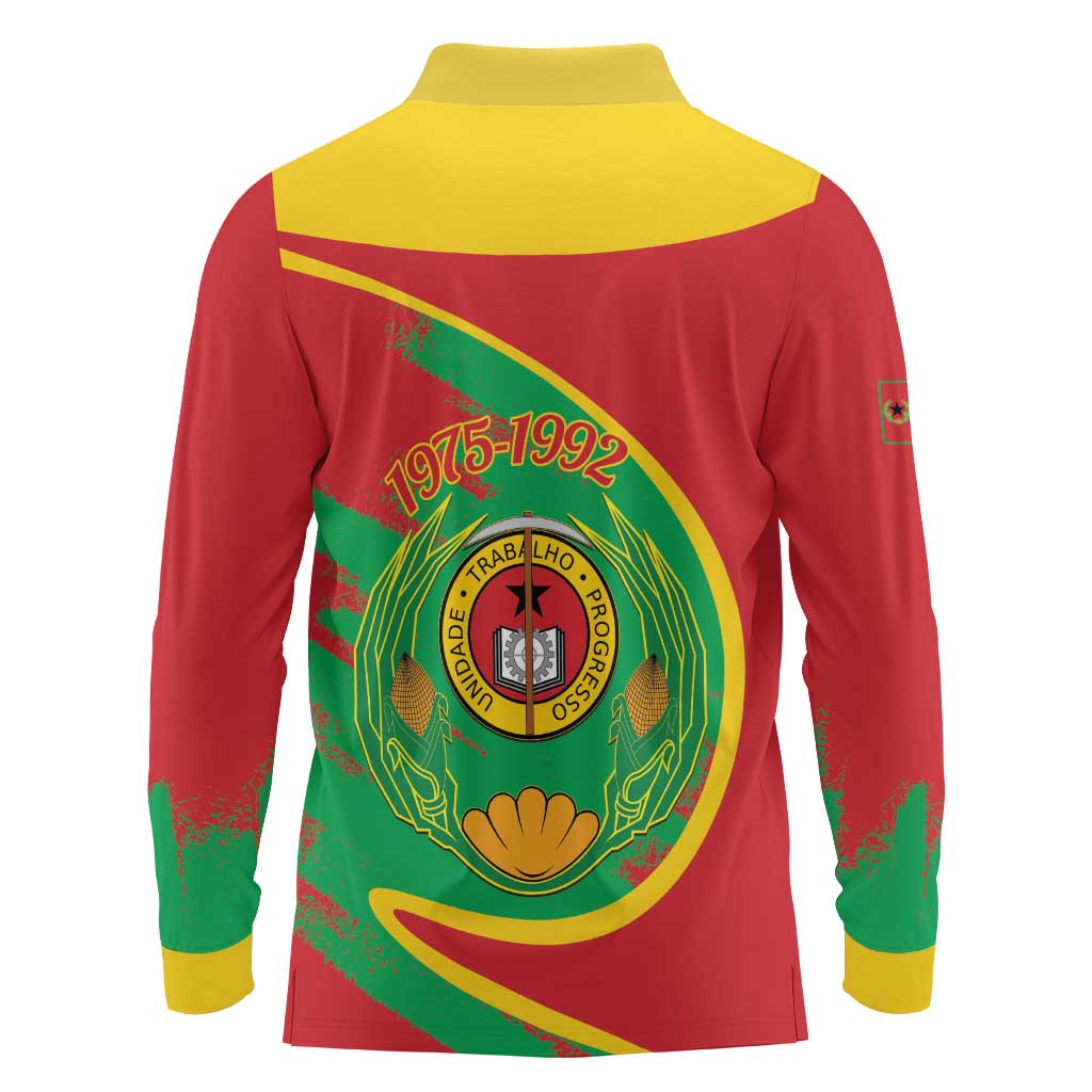 Cape Verde 1975-1992 Long Sleeve Polo Shirt Coat Of Arms Grunge Style