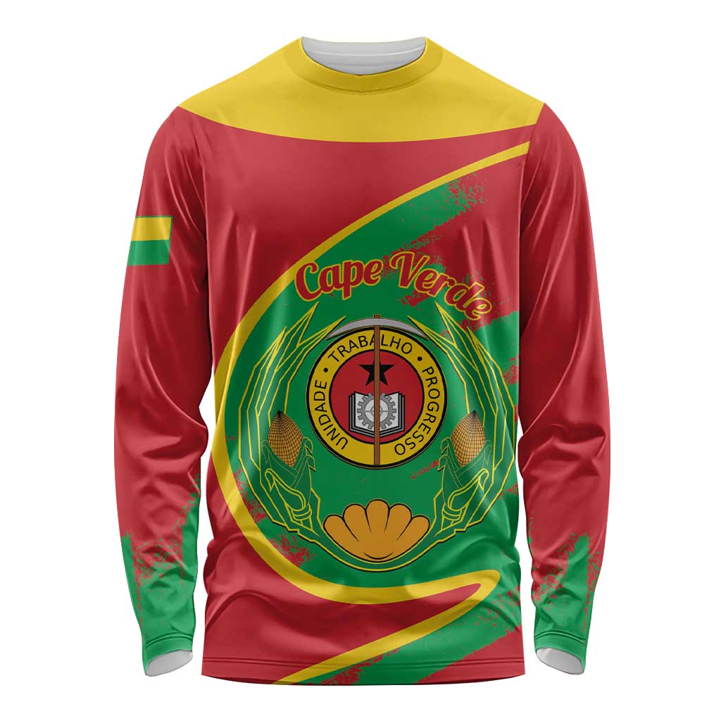 Cape Verde 1975-1992 Long Sleeve Shirt Coat Of Arms Grunge Style