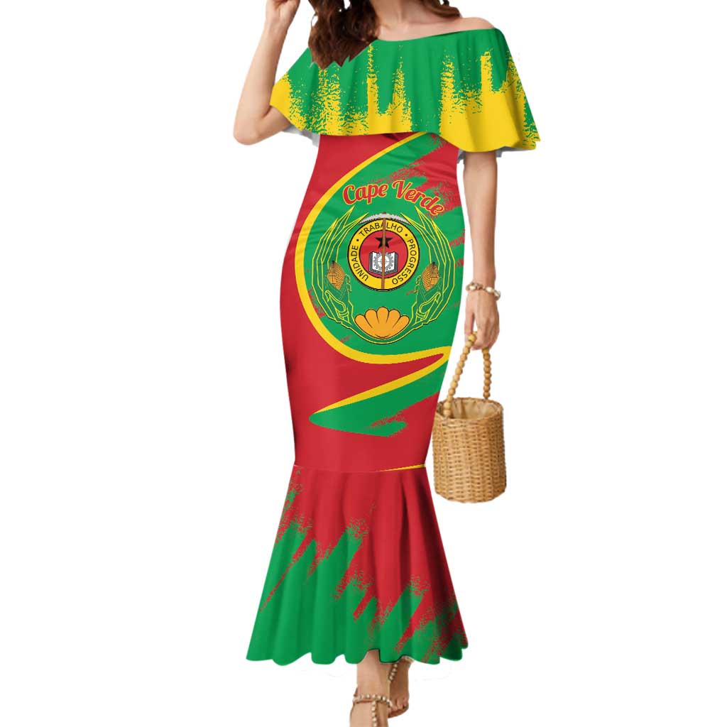 Cape Verde 1975-1992 Mermaid Dress Coat Of Arms Grunge Style