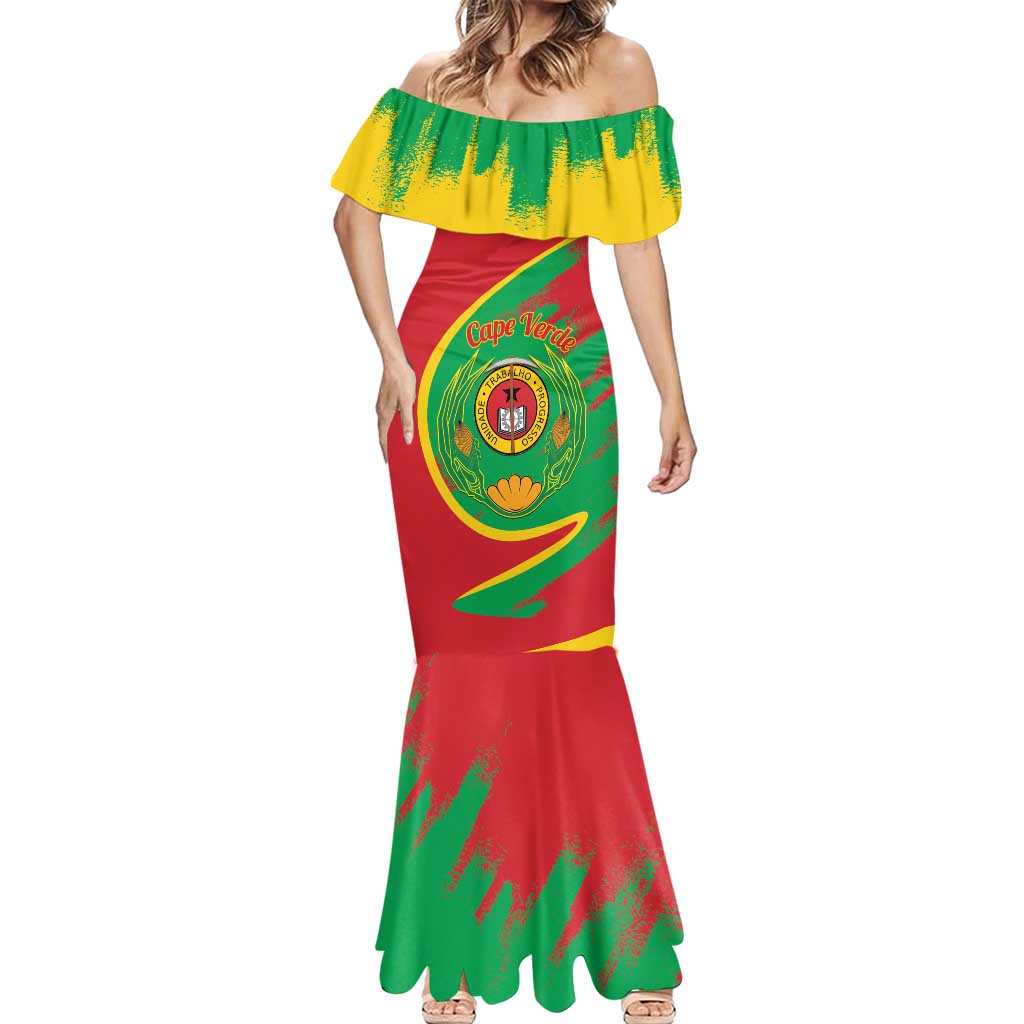 Cape Verde 1975-1992 Mermaid Dress Coat Of Arms Grunge Style