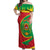 Cape Verde 1975-1992 Off Shoulder Maxi Dress Coat Of Arms Grunge Style