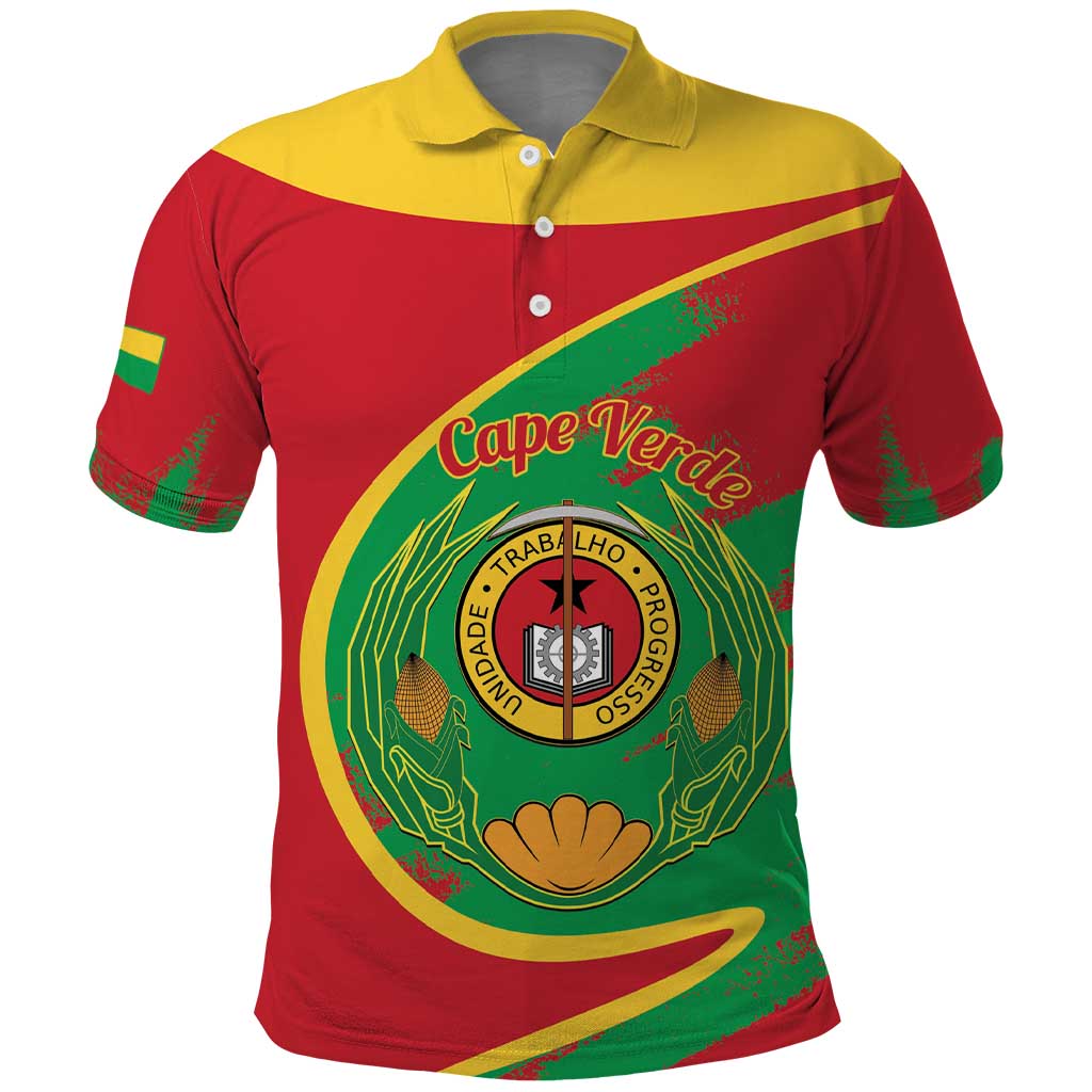 Cape Verde 1975-1992 Polo Shirt Coat Of Arms Grunge Style