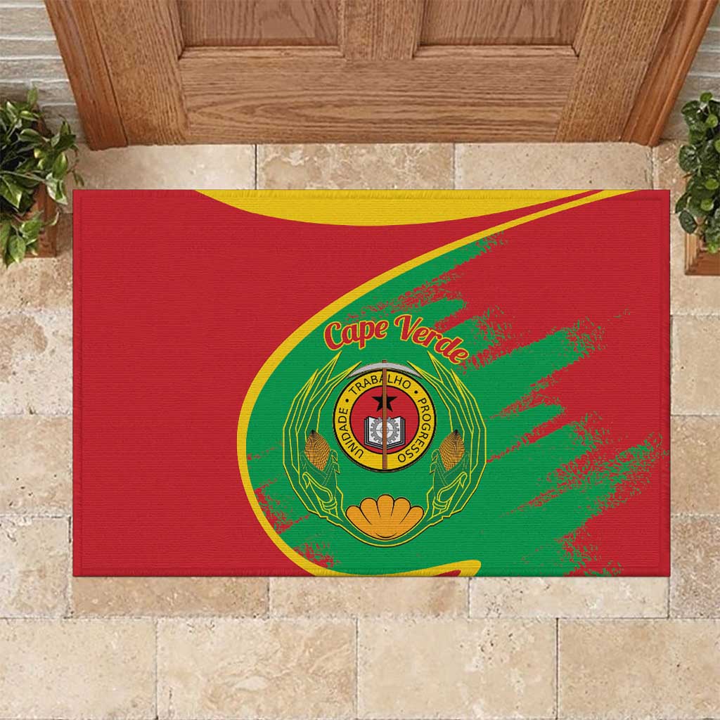 Cape Verde 1975-1992 Rubber Doormat Coat Of Arms Grunge Style