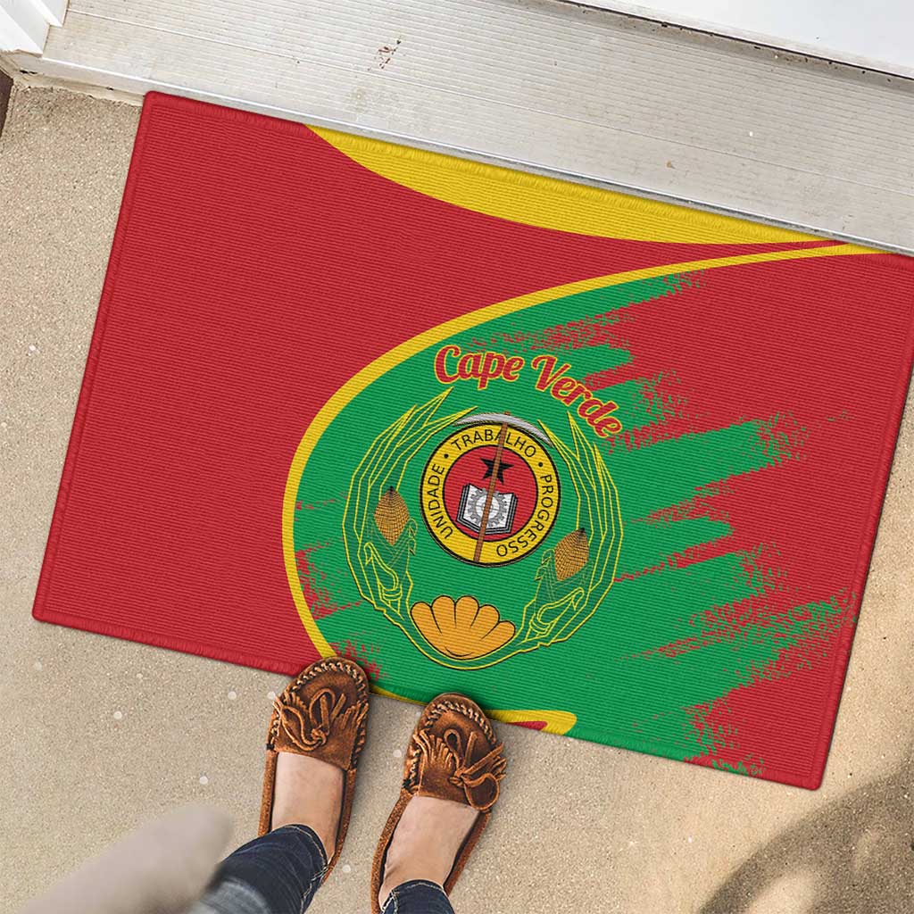 Cape Verde 1975-1992 Rubber Doormat Coat Of Arms Grunge Style
