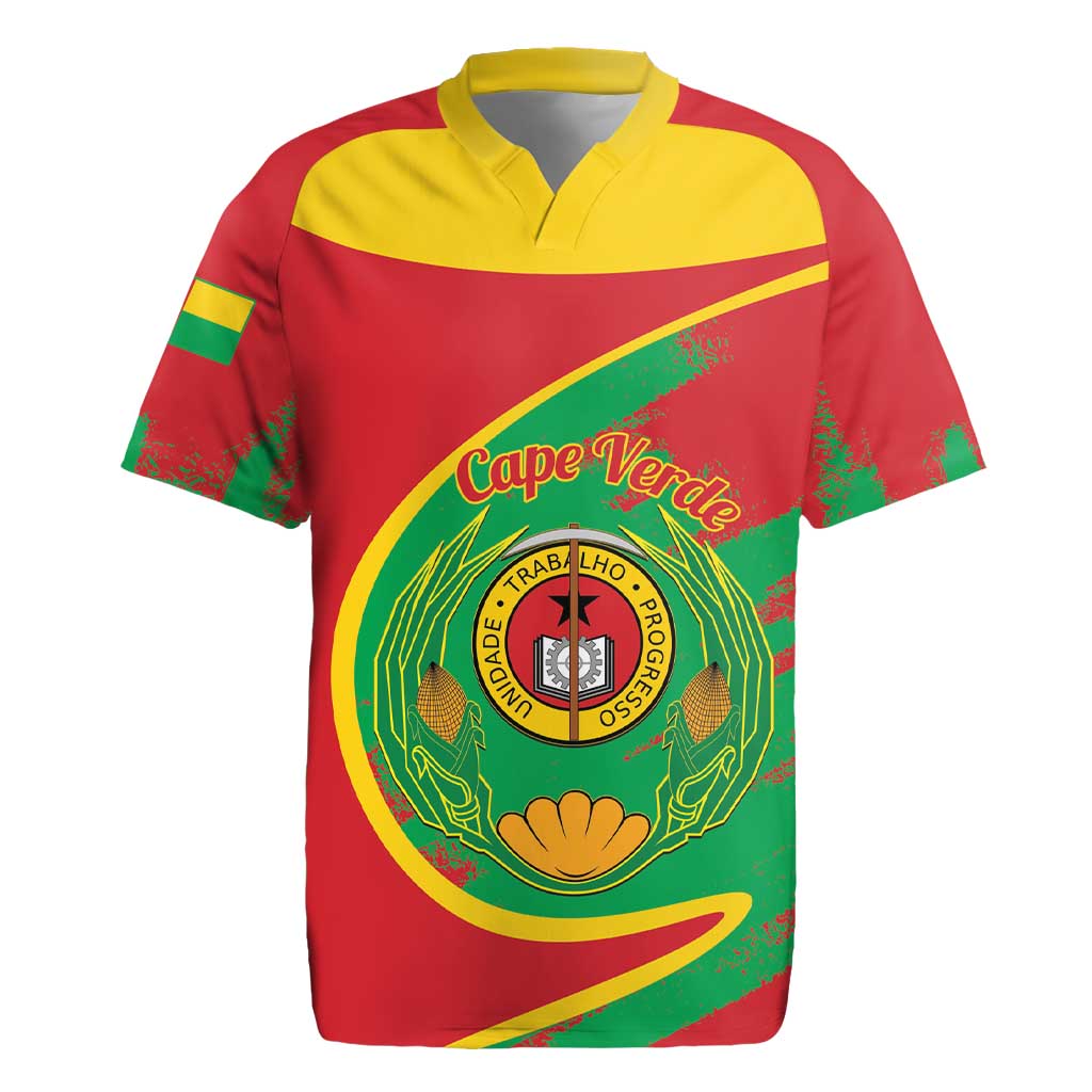 Cape Verde 1975-1992 Rugby Jersey Coat Of Arms Grunge Style