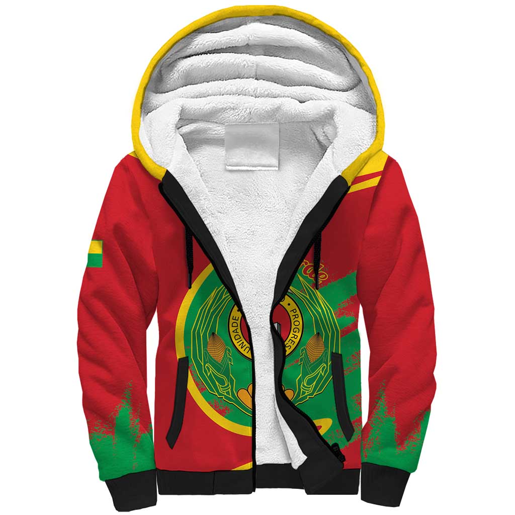 Cape Verde 1975-1992 Sherpa Hoodie Coat Of Arms Grunge Style