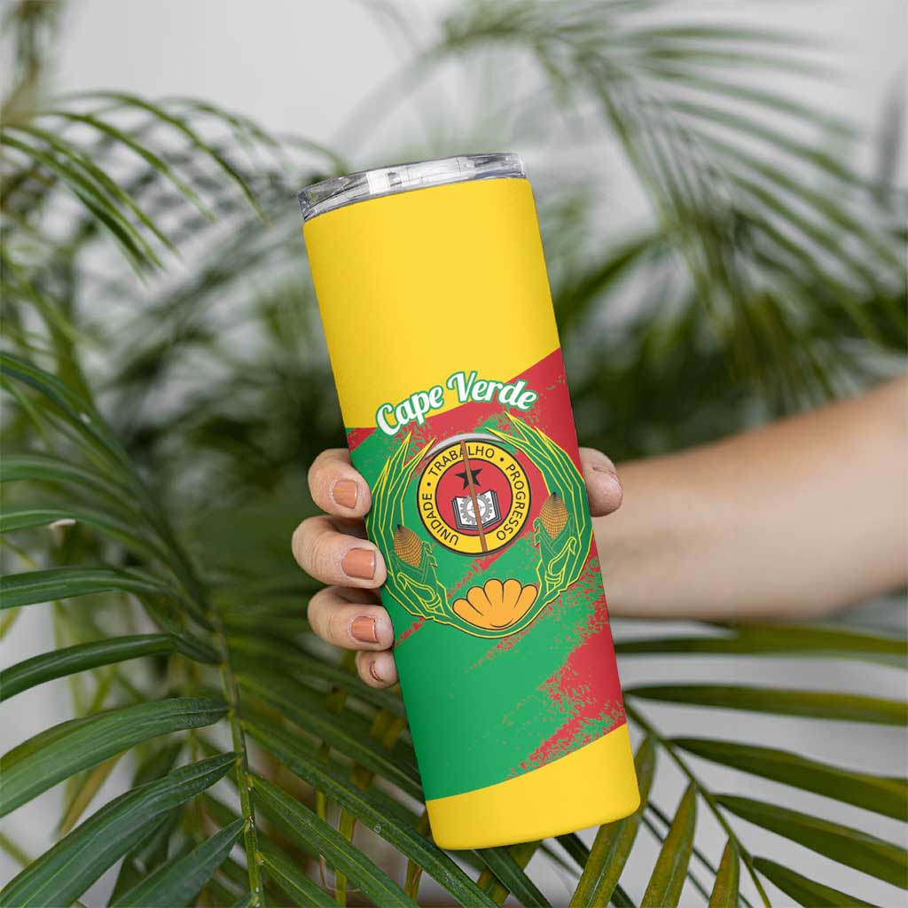 Cape Verde 1975-1992 Skinny Tumbler Coat Of Arms Grunge Style