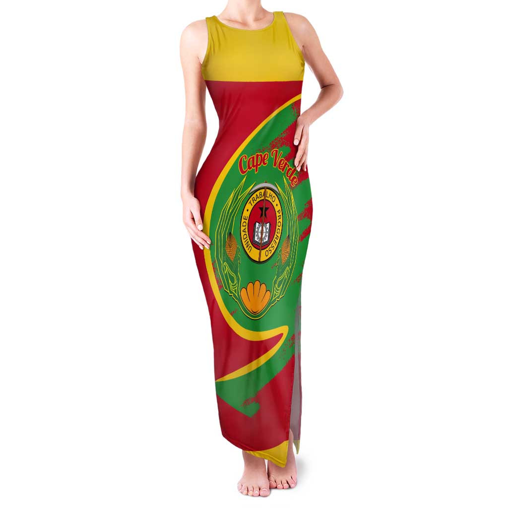 Cape Verde 1975-1992 Tank Maxi Dress Coat Of Arms Grunge Style