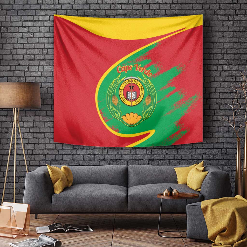 Cape Verde 1975-1992 Tapestry Coat Of Arms Grunge Style