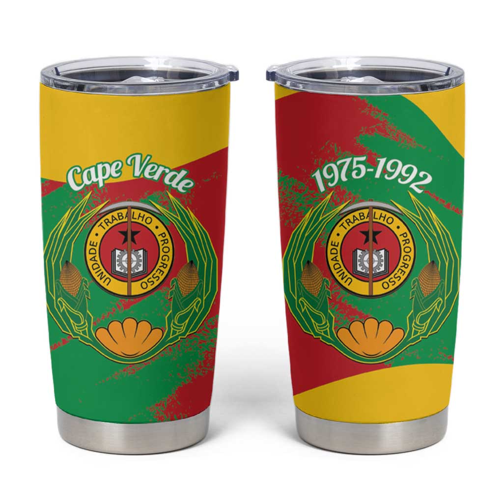 Cape Verde 1975-1992 Tumbler Cup Coat Of Arms Grunge Style
