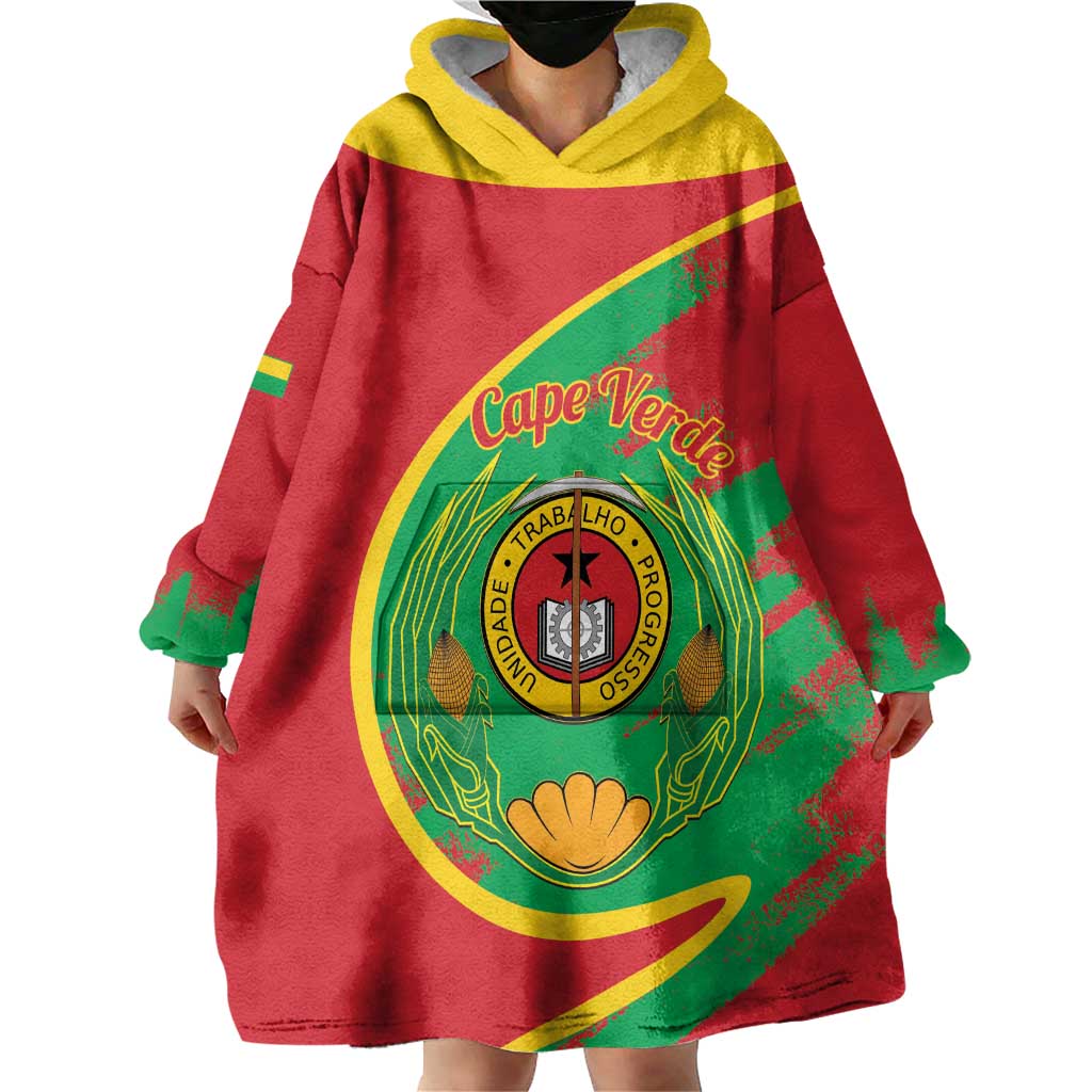 Cape Verde 1975-1992 Wearable Blanket Hoodie Coat Of Arms Grunge Style