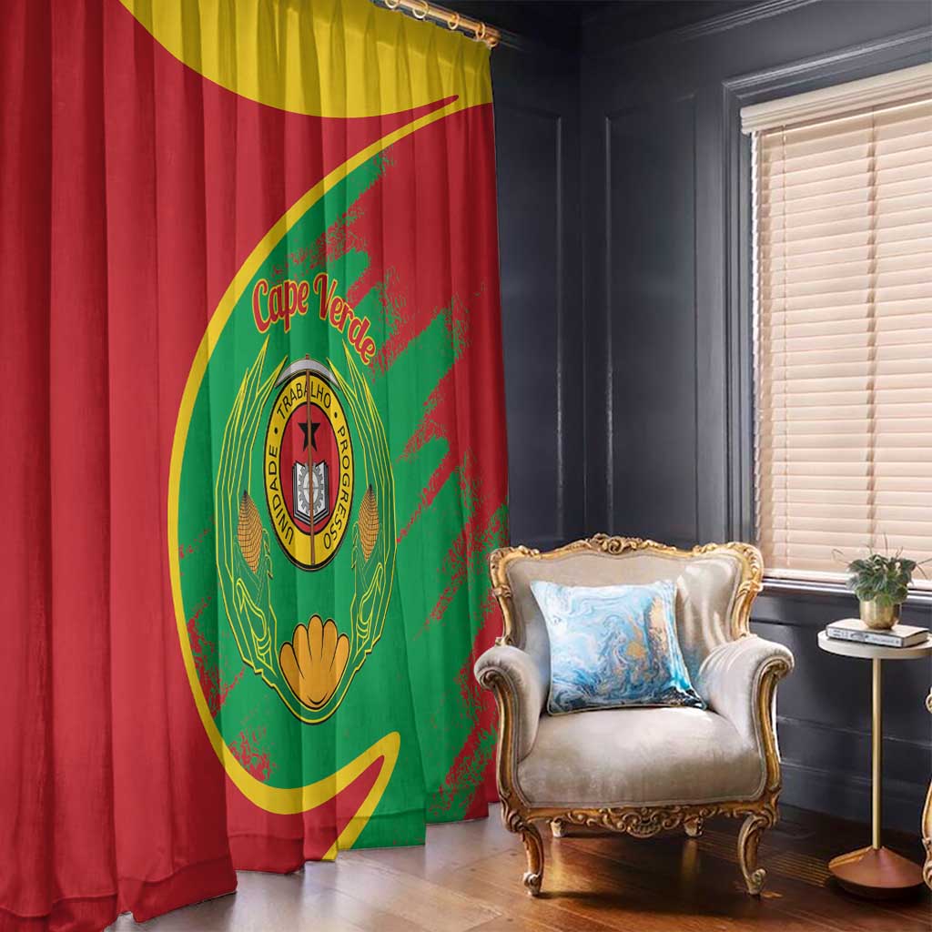 Cape Verde 1975-1992 Window Curtain Coat Of Arms Grunge Style