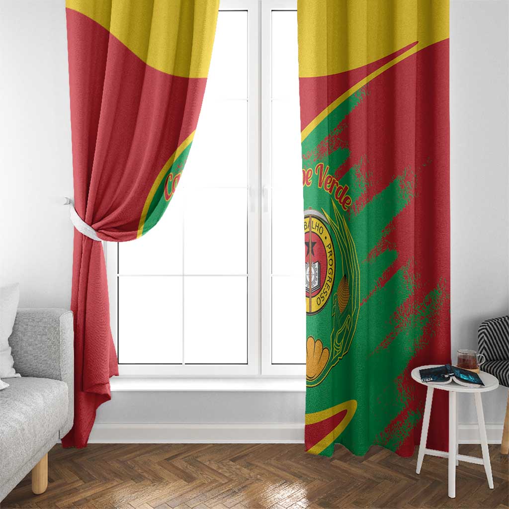 Cape Verde 1975-1992 Window Curtain Coat Of Arms Grunge Style