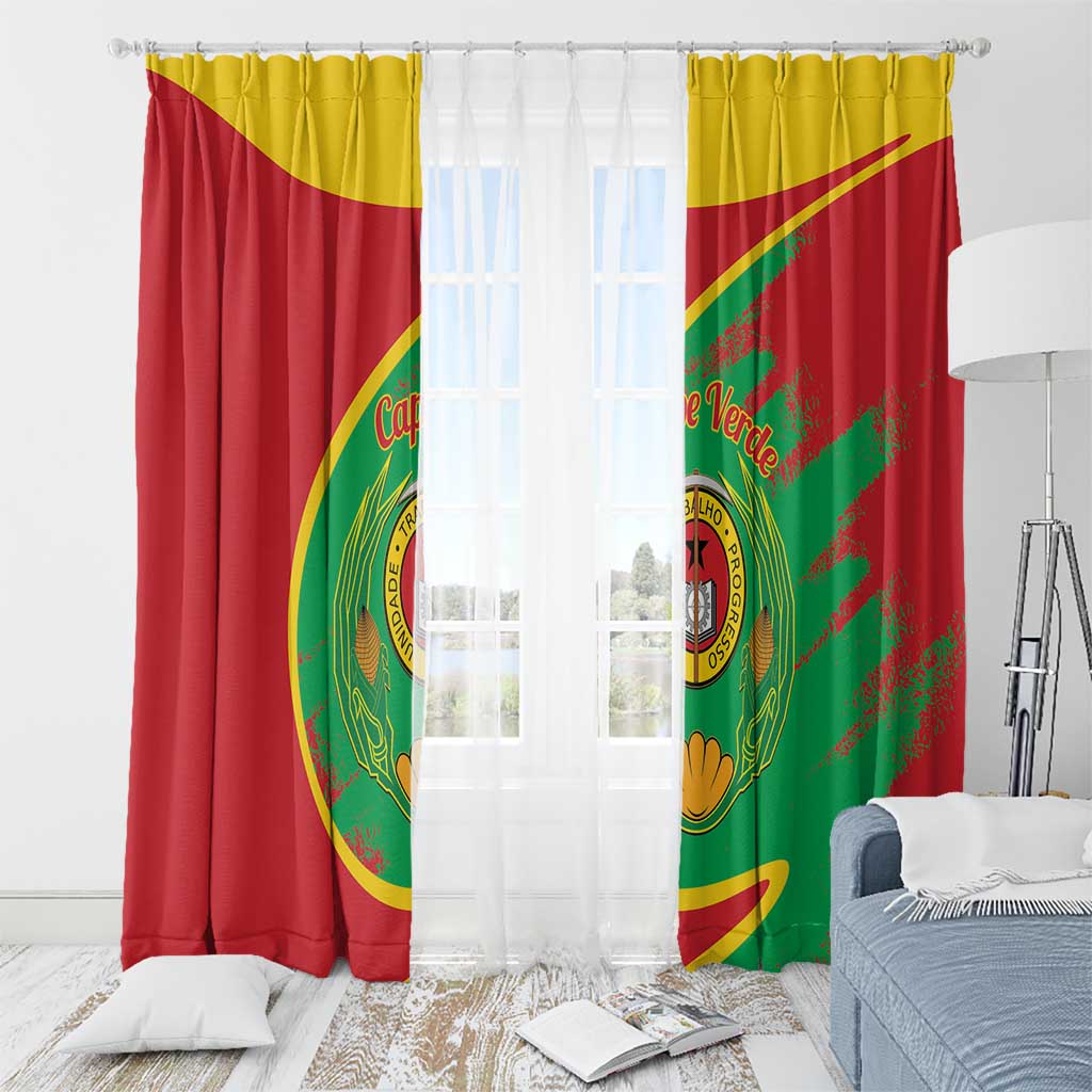 Cape Verde 1975-1992 Window Curtain Coat Of Arms Grunge Style