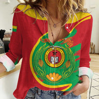 Cape Verde 1975-1992 Women Casual Shirt Coat Of Arms Grunge Style