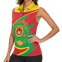 Cape Verde 1975-1992 Women Sleeveless Polo Shirt Coat Of Arms Grunge Style
