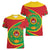 Cape Verde 1975-1992 Women V-Neck T-Shirt Coat Of Arms Grunge Style