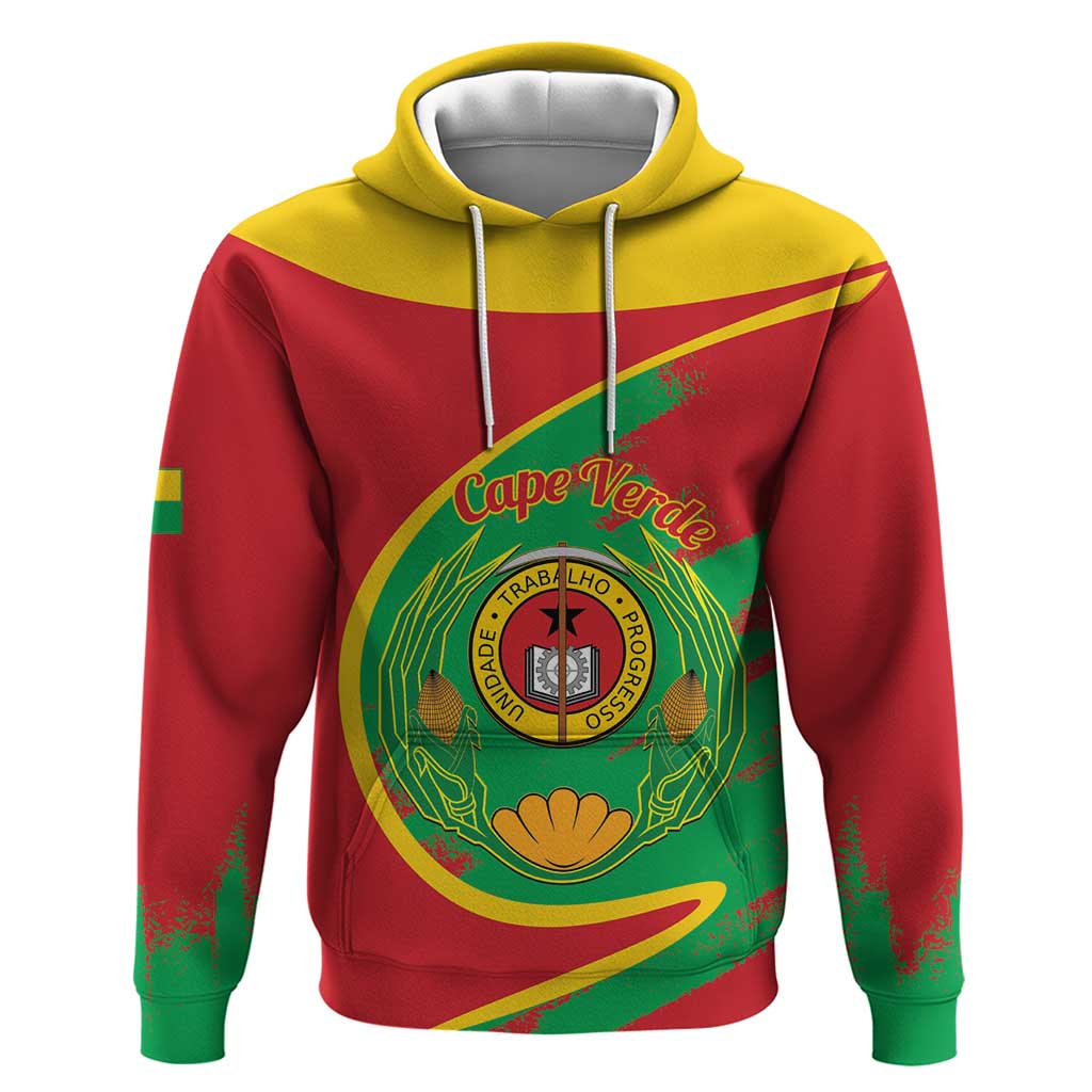 Cape Verde 1975-1992 Zip Hoodie Coat Of Arms Grunge Style