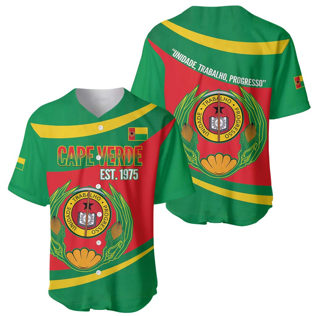 Cape Verde 1975-1992 Baseball Jersey Unidade Trabalho Progresso