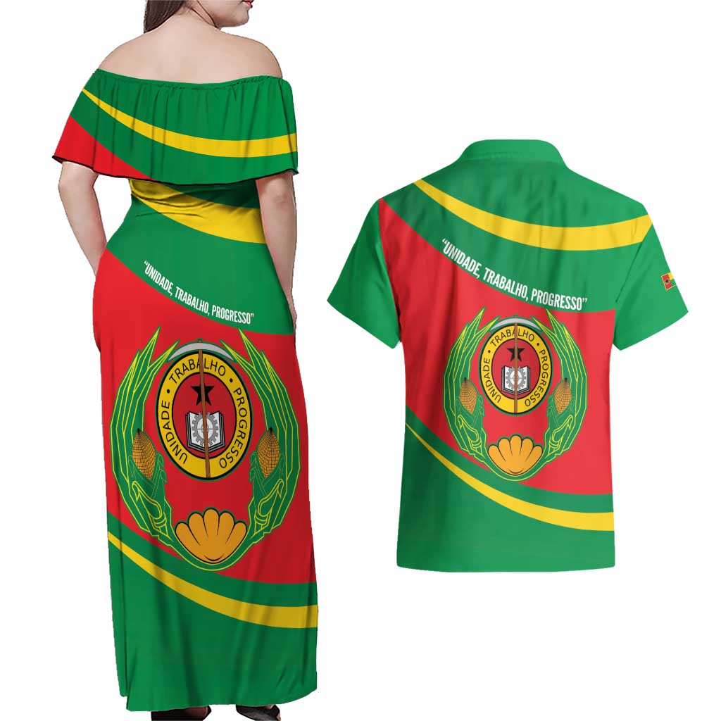 Cape Verde 1975-1992 Couples Matching Off Shoulder Maxi Dress and Hawaiian Shirt Unidade Trabalho Progresso