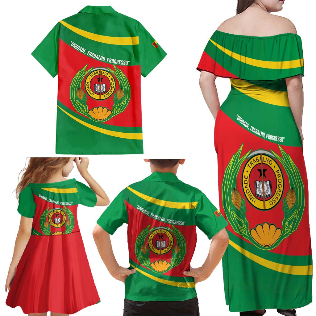 Cape Verde 1975-1992 Family Matching Off Shoulder Maxi Dress and Hawaiian Shirt Unidade Trabalho Progresso