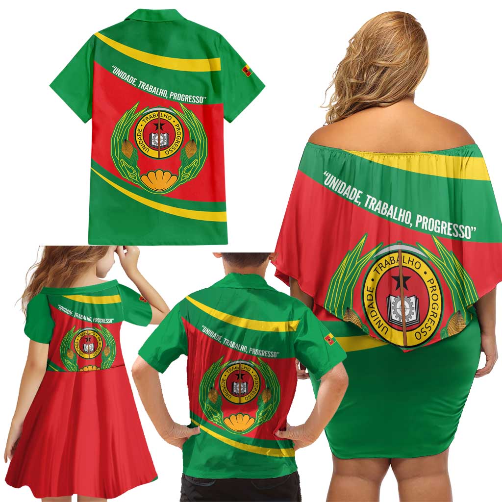 Cape Verde 1975-1992 Family Matching Off Shoulder Short Dress and Hawaiian Shirt Unidade Trabalho Progresso