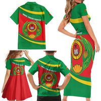 Cape Verde 1975-1992 Family Matching Short Sleeve Bodycon Dress and Hawaiian Shirt Unidade Trabalho Progresso