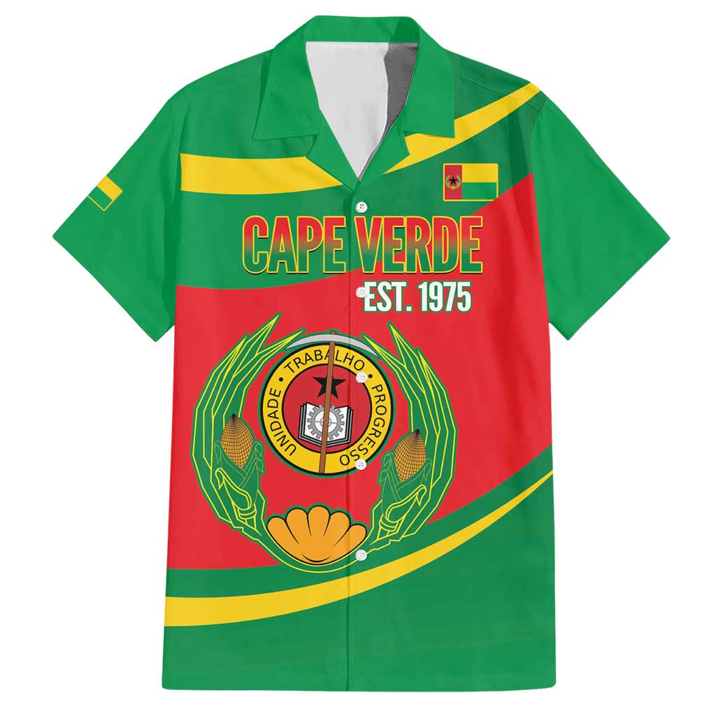 Cape Verde 1975-1992 Hawaiian Shirt Unidade Trabalho Progresso