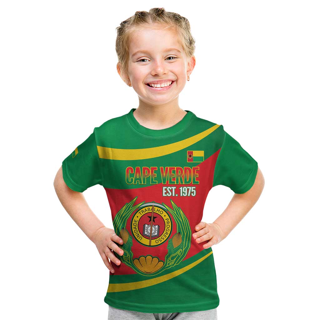 Cape Verde 1975-1992 Kid T Shirt Unidade Trabalho Progresso