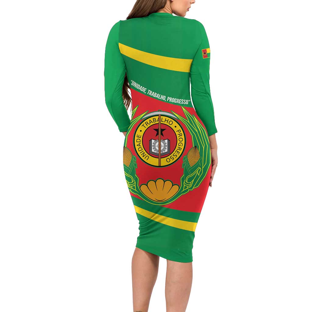Cape Verde 1975-1992 Long Sleeve Bodycon Dress Unidade Trabalho Progresso