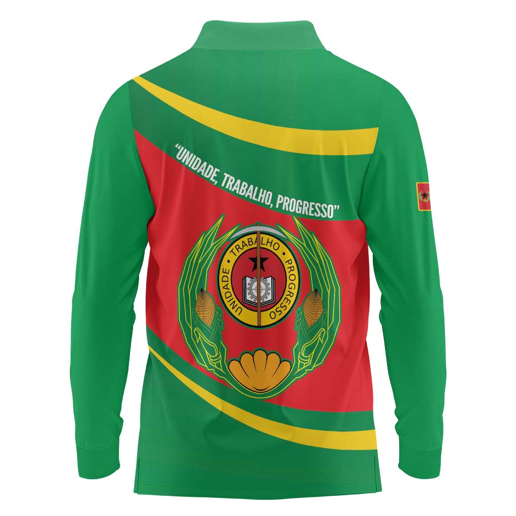 Cape Verde 1975-1992 Long Sleeve Polo Shirt Unidade Trabalho Progresso